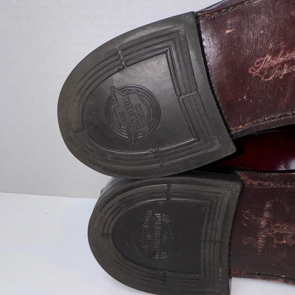 Florsheim Tassel Loafer Mens 8 D Burgundy Imperial Quality Vintage Leather 92170